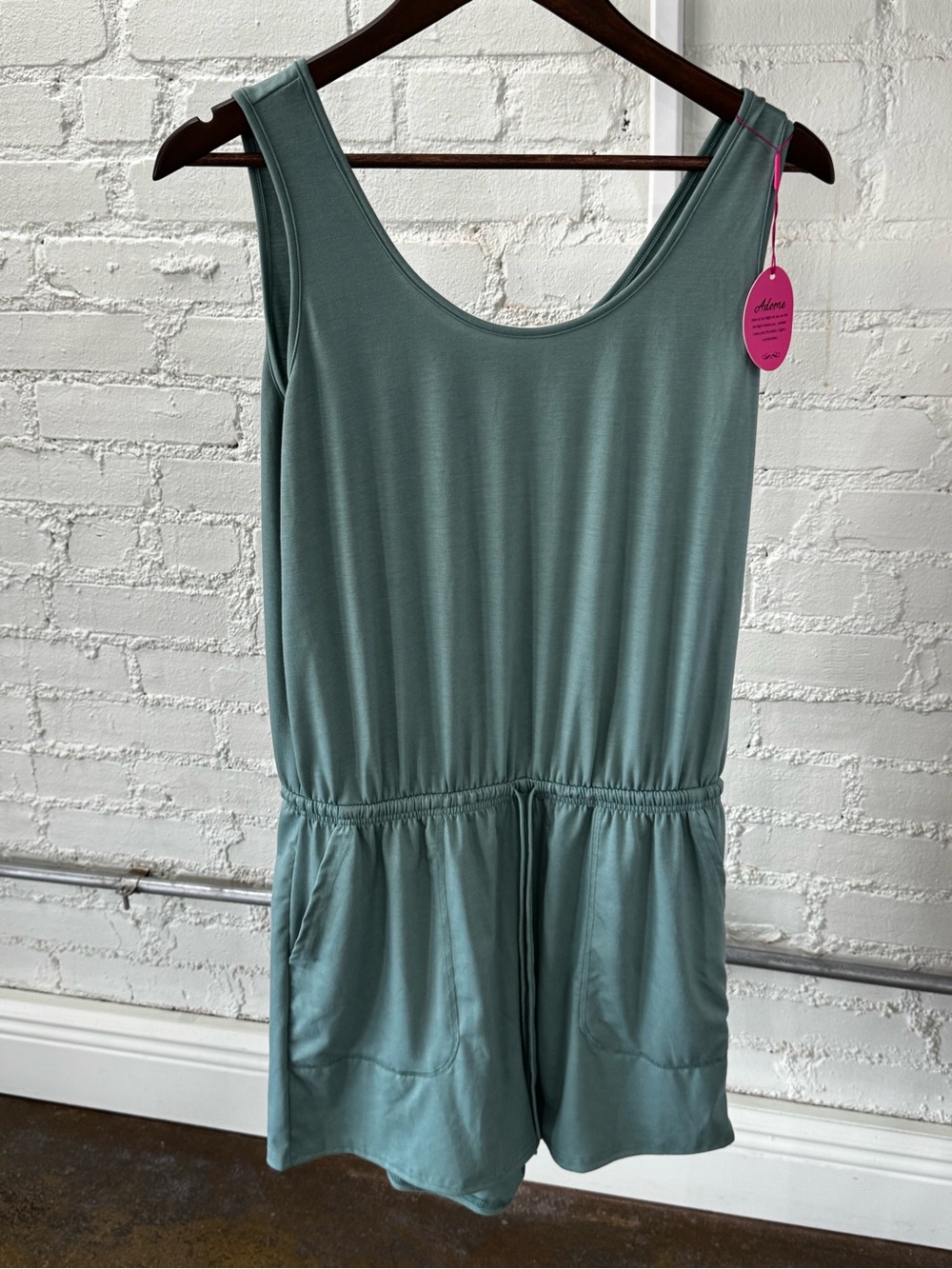 Adome Sage Green Sleeveless Romper